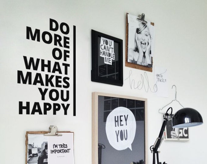 Do more of what makes you happy Wandtattoo Spruch Typo Etsy.de