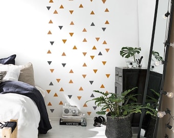 Triangle Wall Stickers, Wall Decal Triangles Set-sizes vary from 2'' (5cm) to 4'' (10cm), Triangle Wall Art, Decor Kids-Room and Home Decor