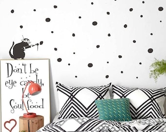 Hand Drawn Polka Dots Decals, Irregular Graffiti Dot Wall Stickers, Dalmatian Spots Decal, Imperfect Wall Sticker Graffiti Dot Decals