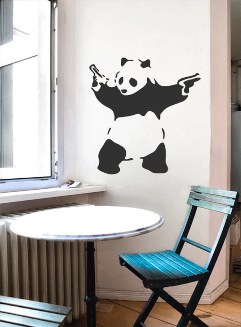 Wall Decal BANKSY PANDA REBELL, Banksy Decal, Wall Decor Street Art ...