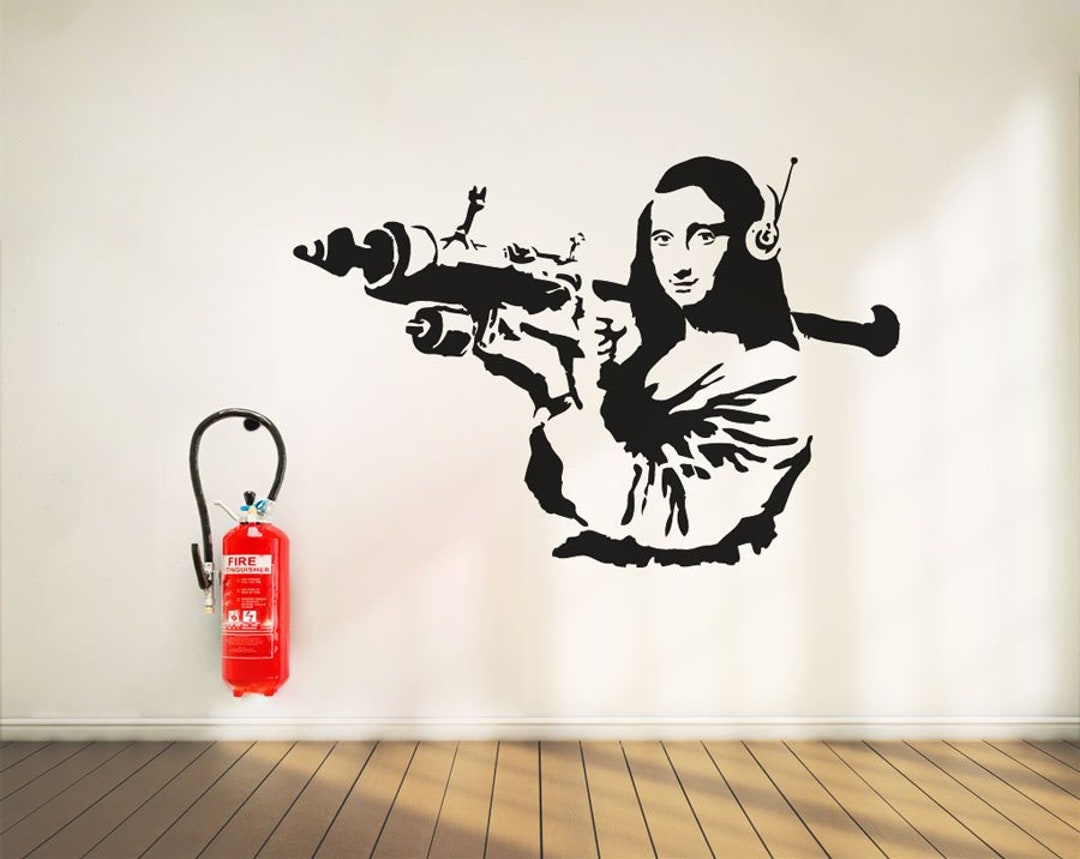 Wandtattoo Banksy Mona Lisa Rakete, Wandsticker Streetart, Mona Lisa Art  Attack, Banksy Wandaufkleber Wandkunst, Urban Interior - .de