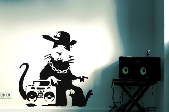 Wall Decal BANKSY HIP HOP Rat, Gangsta Rat Wall Decal, Street Art Wall  Sticker, Urban Wall Art, Vinyl Art, Grafitty, Stencil Wall Sticker 