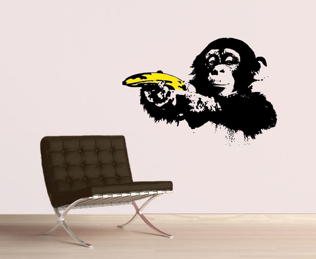 Banksy Monkey Banana - Etsy