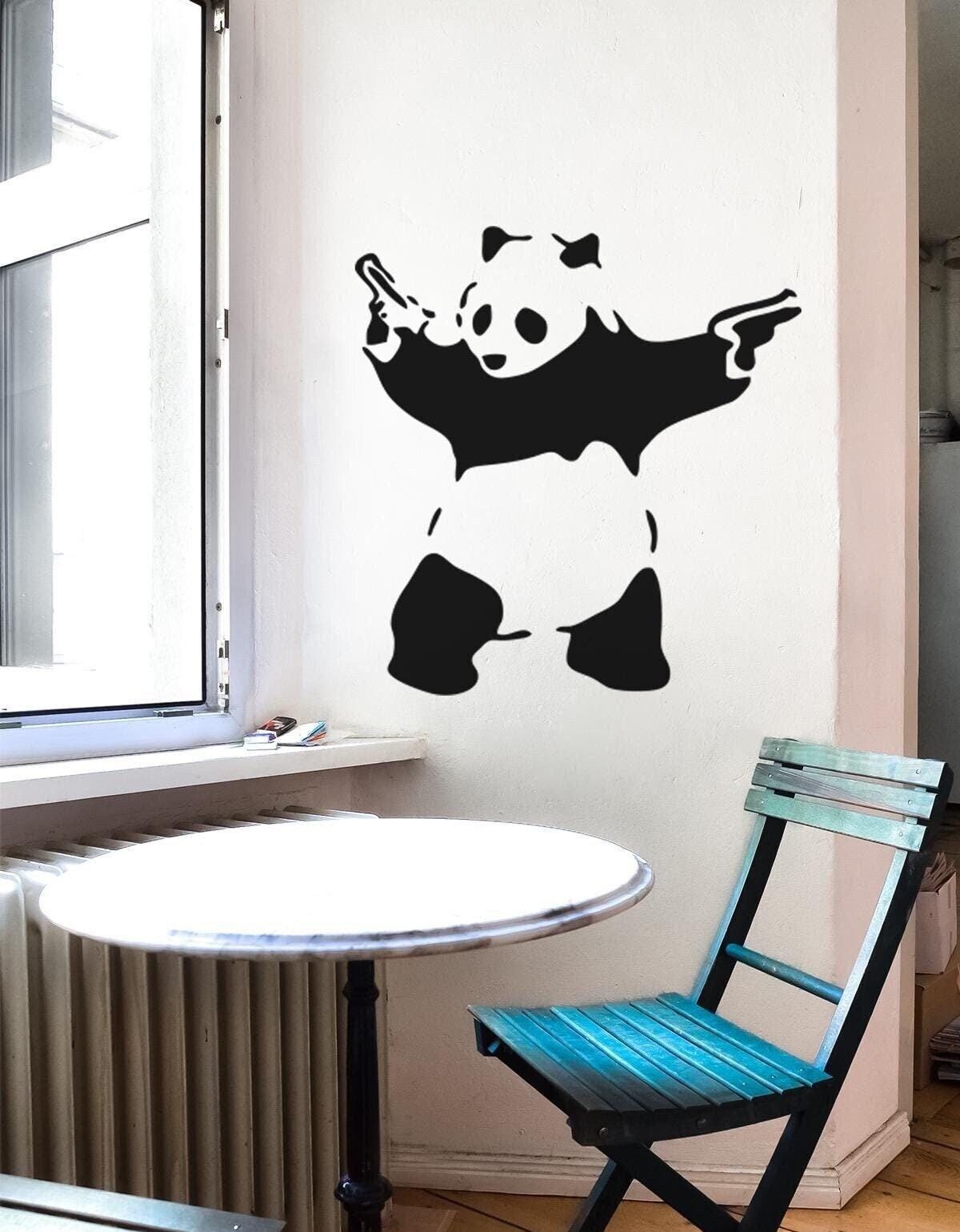 Wall Decal BANKSY PANDA With Guns, Banksy Decal, Wall Decor Street Art ...