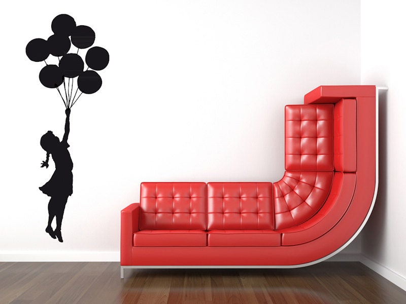 thumbnail image 2 of Banksy Style Girl With Balloons Graffiti Vinyl Wall Art Decal Sticker - LootLair 2 of 5