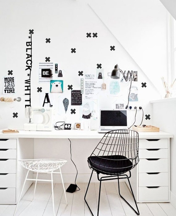 Wandsticker Kreuze | Pluszeichen | Schweizer Kreuz Sticker - Wandattoo Muster, Modernes Interior Design, Wall Art geometrisch