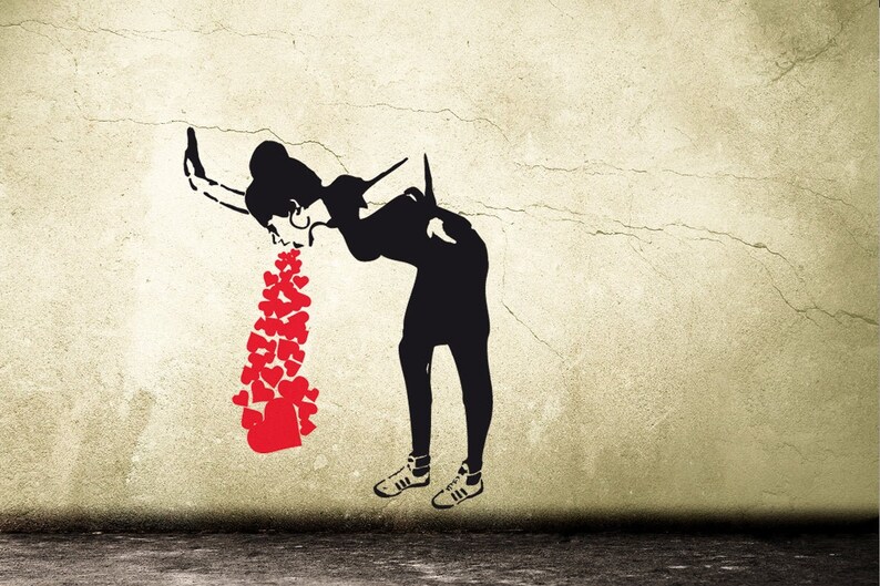 Wall Decal BANKSY LOVE SICK Street Art Wall Sticker Etsy