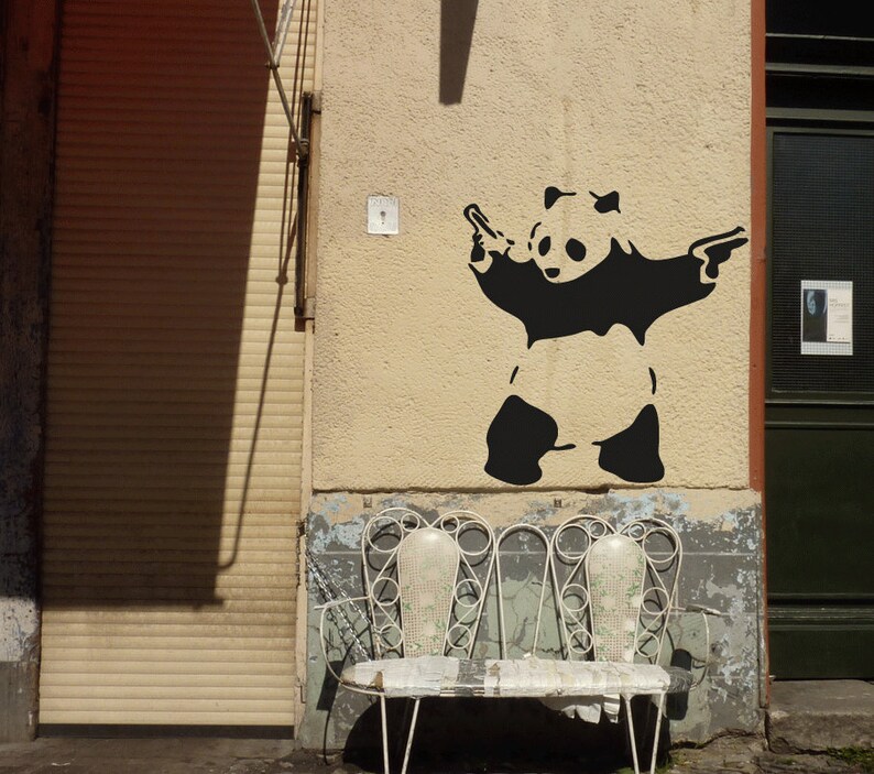 Wall Decal BANKSY PANDA REBELL, Banksy Decal, Wall Decor Street Art ...