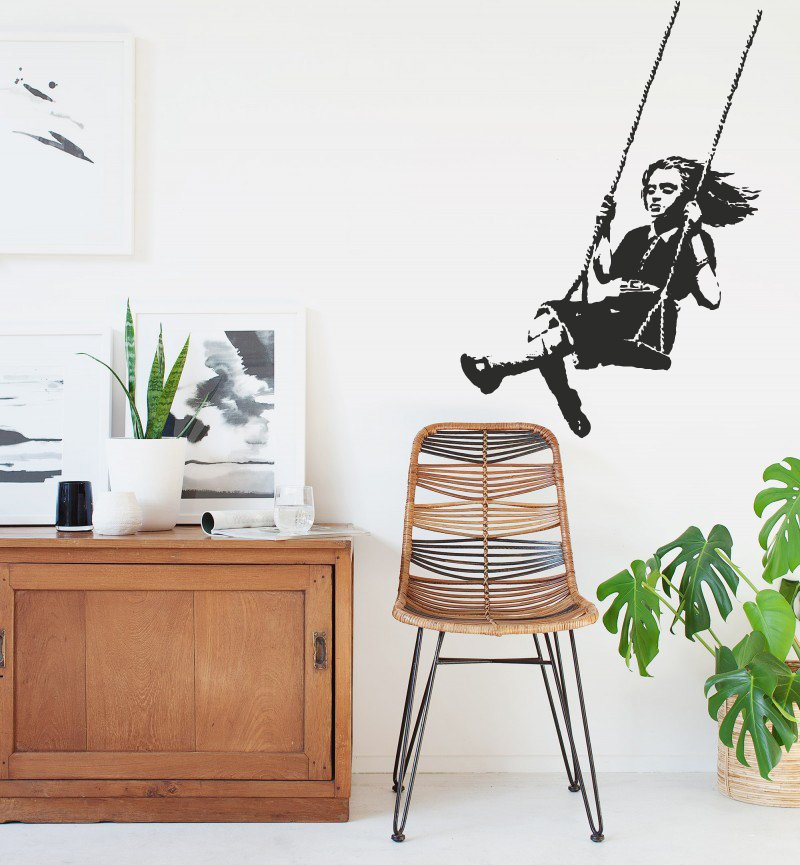 Ambientshop Home and Office Design-Accessoires, individualisierbares  interieurdesign - Banksy Style - Aufkleber, Door-Sticker, Türaukleber,  Wandtatto