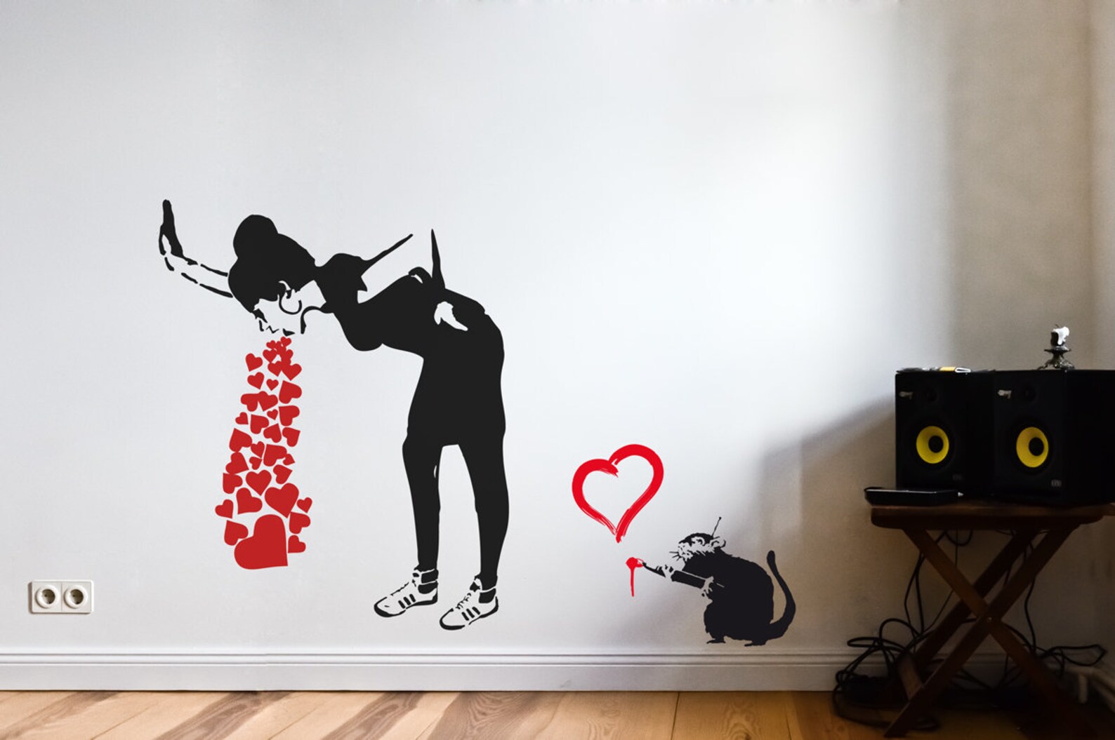 Wall Decal Banksy LOVE SICK Girl Street Art Decal Urban Art Etsy