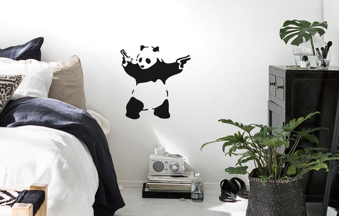 Wall Decal BANKSY PANDA REBELL, Banksy Decal, Wall Decor Street Art ...