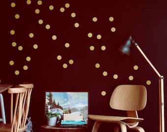 Polka Dots Decals GOLD SILVER COPPER 2,5'', Wall Decal Dots Stickers, metallic and standard colors for Home and Nursery, home decor decals