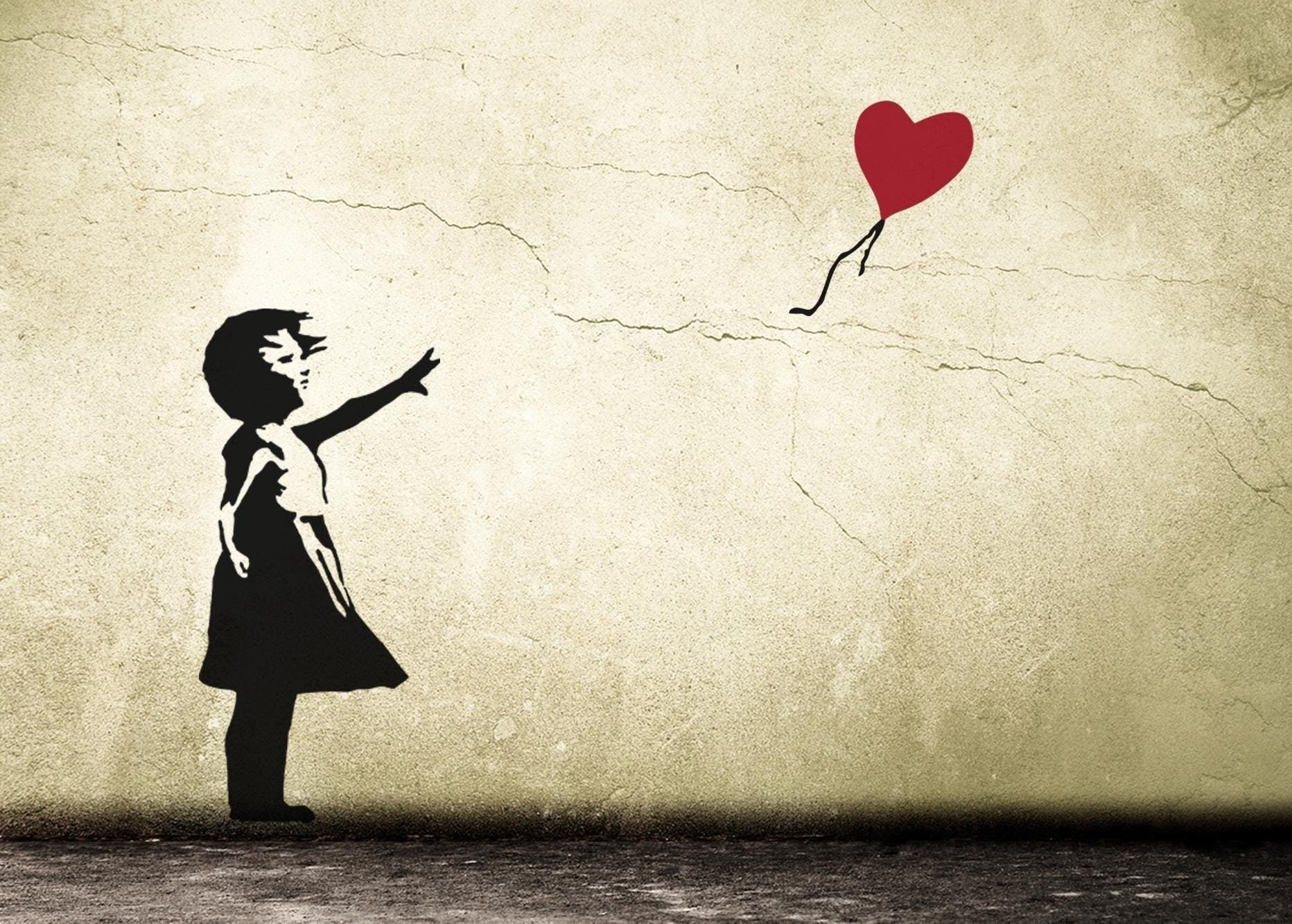 バンクシー Banksy Heart Balloon エスタンプ リトグラフ Banksy Wall Decal Balloon Girl With Heart, Banksy HOPE