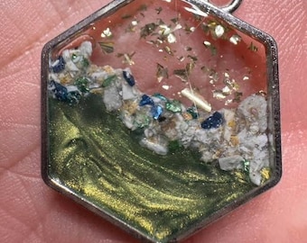Custom Memorial Resin Pendants made with ash, hair or a combination