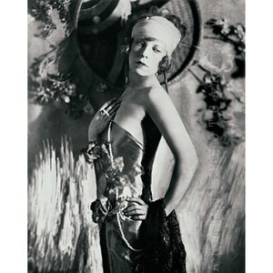 Vintage photo beautiful art deco flapper woman print black and white poster wall decor fine art 1920s fashion glamorous glam girl