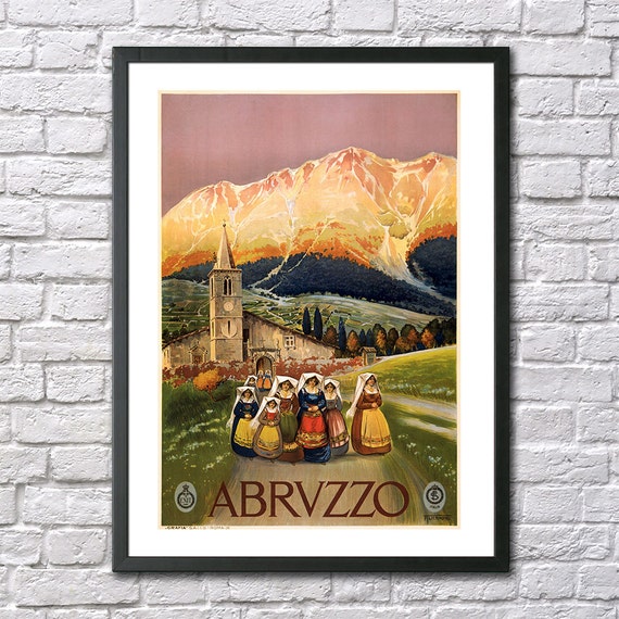 VINTAGE ABRUZZO ITALY ITALIAN TRAVEL A2 POSTER PRINT