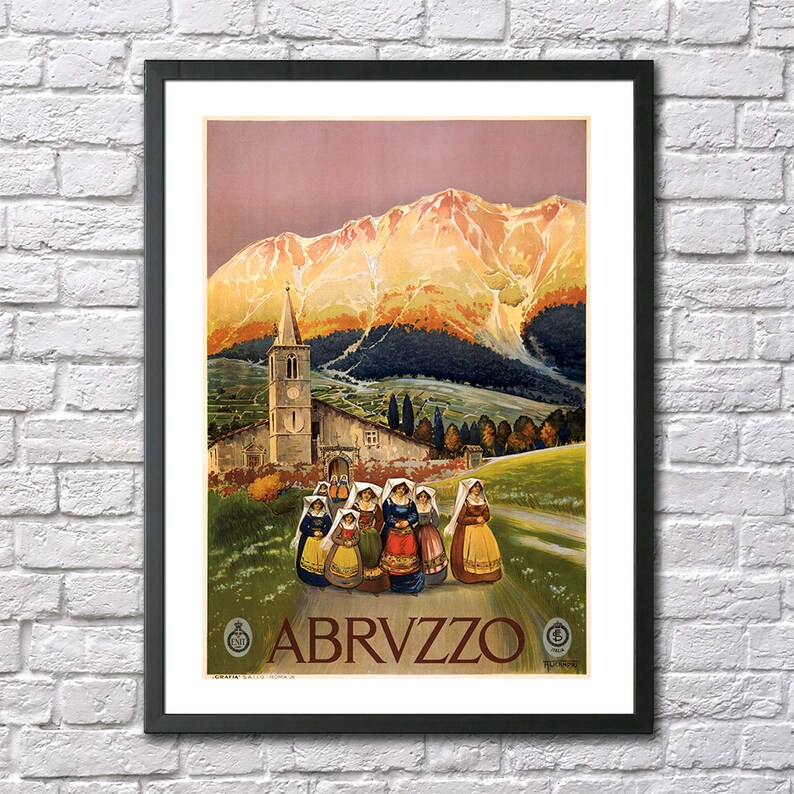 Vintage Travel Poster Italy Italian Retro Art Deco Decor Wall Art Print ...