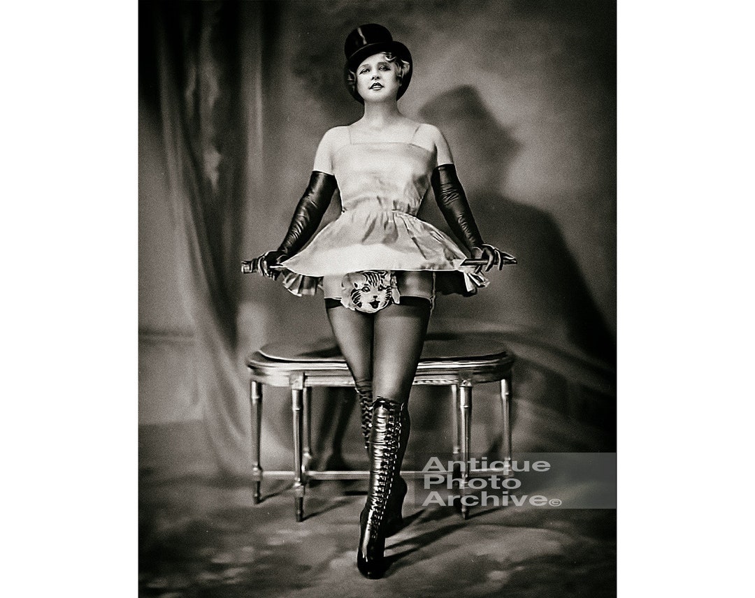 Vintage Photo Print Sexy Woman Top Hat Erotic Risque Black And White vintage-photo-print-sexy-woman-top-hat-erotic-risque-black-and-white