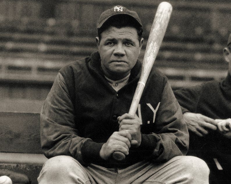 Vintage Baseball Photography Ruth Print NY Fan Gift New York Sports ...