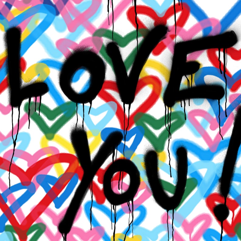 I Love You Wall Art Print Poster Valentines Day Anniversary Etsy