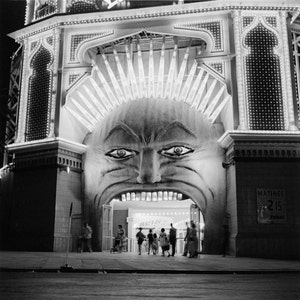 Vintage photo print Luna Park Coney Island New York Brooklyn NY boardwalk black and white photography wall decor art print amusement park