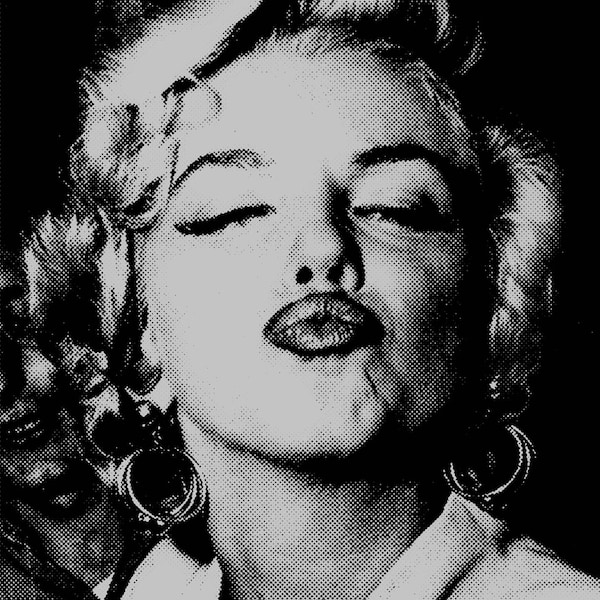 Marilyn photo print poster pop art valentine gift kiss lips retro home movie theater wall decor cool black and white bright colors retro