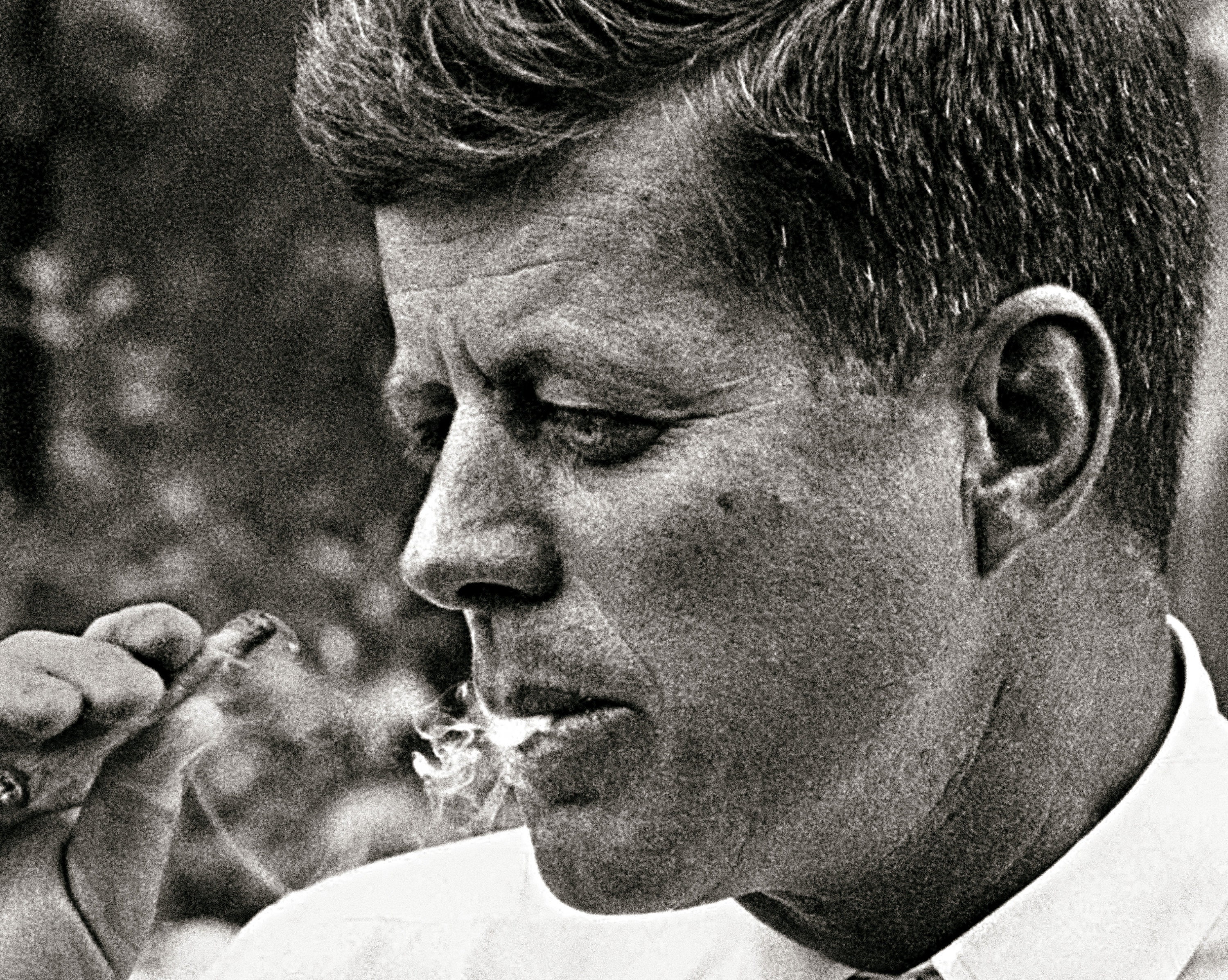 JFK Smoking Marijuana Photo Print Poster John F Kennedy Weed Joint Smoker  Stoner Gift Cigar Vintage Photography Art President Wall Decor