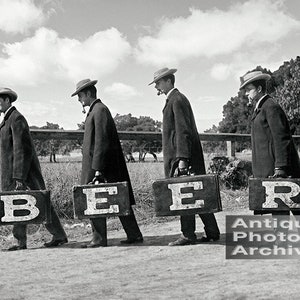 Beer poster wall art print vintage photo bar decor home brewery tavern pub speakeasy  black and white prohibition picture, gift for him