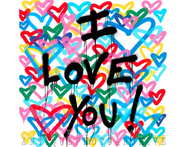 I Love You Wall Art Print Poster Valentines Day Anniversary Etsy