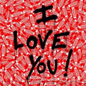 I love you gift for husband wife girlfriend boyfriend her him lover print poster Anniversary Valentines Day pop art grafitti wall decor