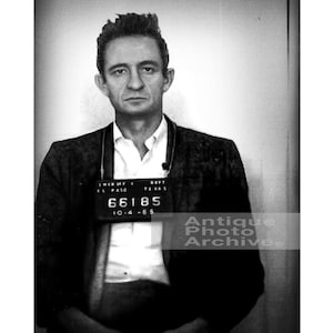 Cash Mugshot poster print photography mug shot wall art gift fan vintage country musician icon black and white home decor red & pink too