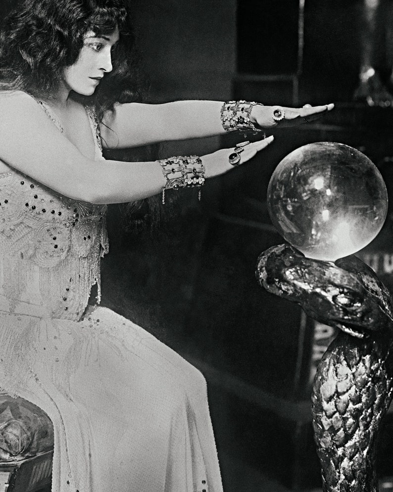Vintage Photo Fortune Teller Print Crystal Ball Gypsy Art Etsy