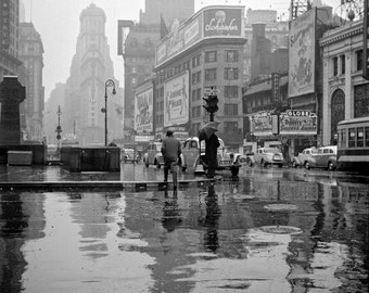 New York City NYC NY Times Square wall decor vintage photography print black and white art poster Manhattan home housewarming gift