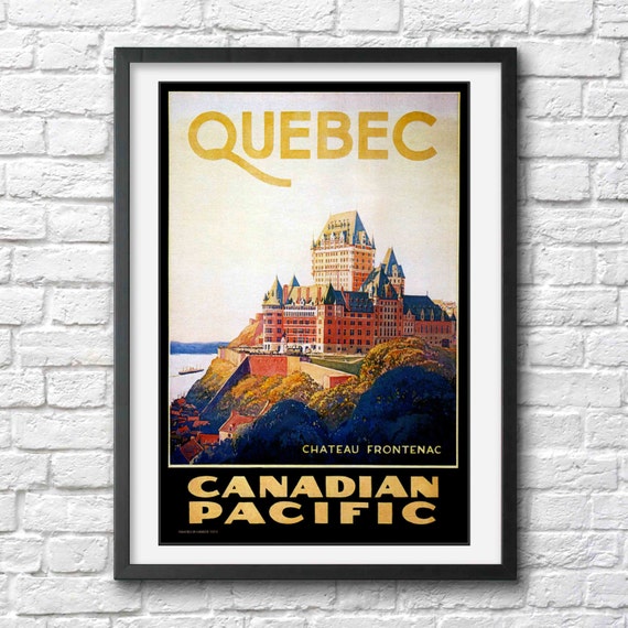LARGE SIZE Vintage Canada Print, Canadian Pacific Railway Poster / Big