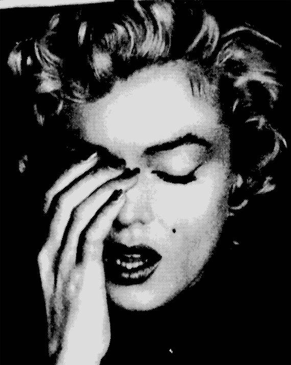 Marilyn Monroe Photograph Print Poster Photo Pop Art Eyes Closed Shut Hand On Face Sad Cool Wall Decor