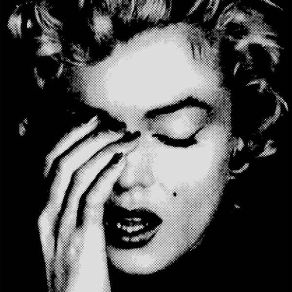 Marilyn wall decor pop art print photo sad with hand on face black and white poster unique modern home gift for fan vintage hollywood star
