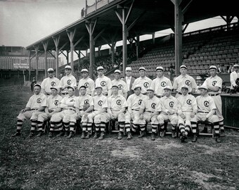 Vintage Chicago baseball team photo print poster ball park fan gift Chicagoan sports wall decor art old picture black and white ballplayers