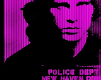 Jim Morrison mug shot photo pop art print poster mugshot celebrity The Doors cool wall decor fan gift 1960s musician rock music