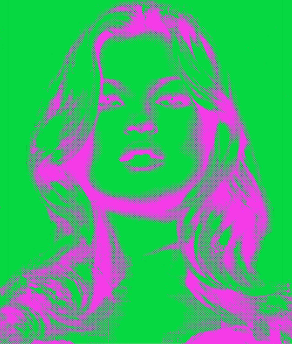 Kate Moss poster pop art print photo fashion wall decor modern female model gift fashionista bright colors 90s supermodel cool contemporary