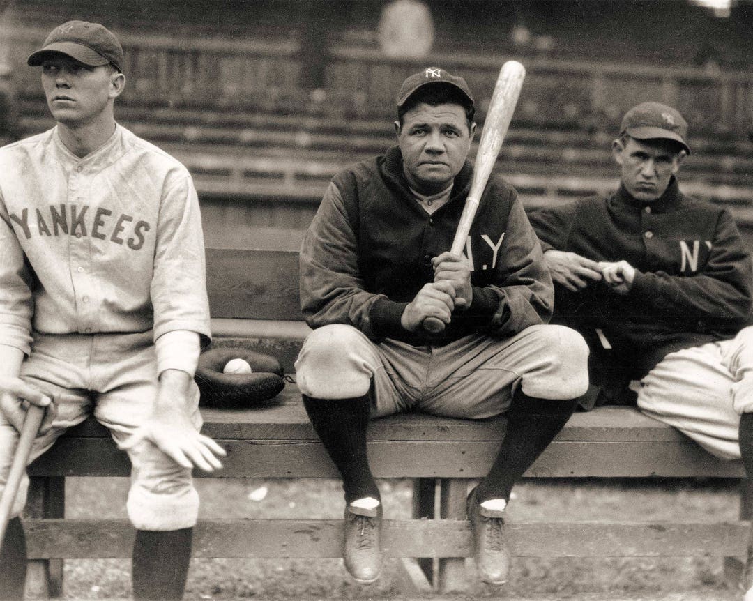 Vintage Baseball Photography Ruth Print NY Fan Gift New York Sports ...