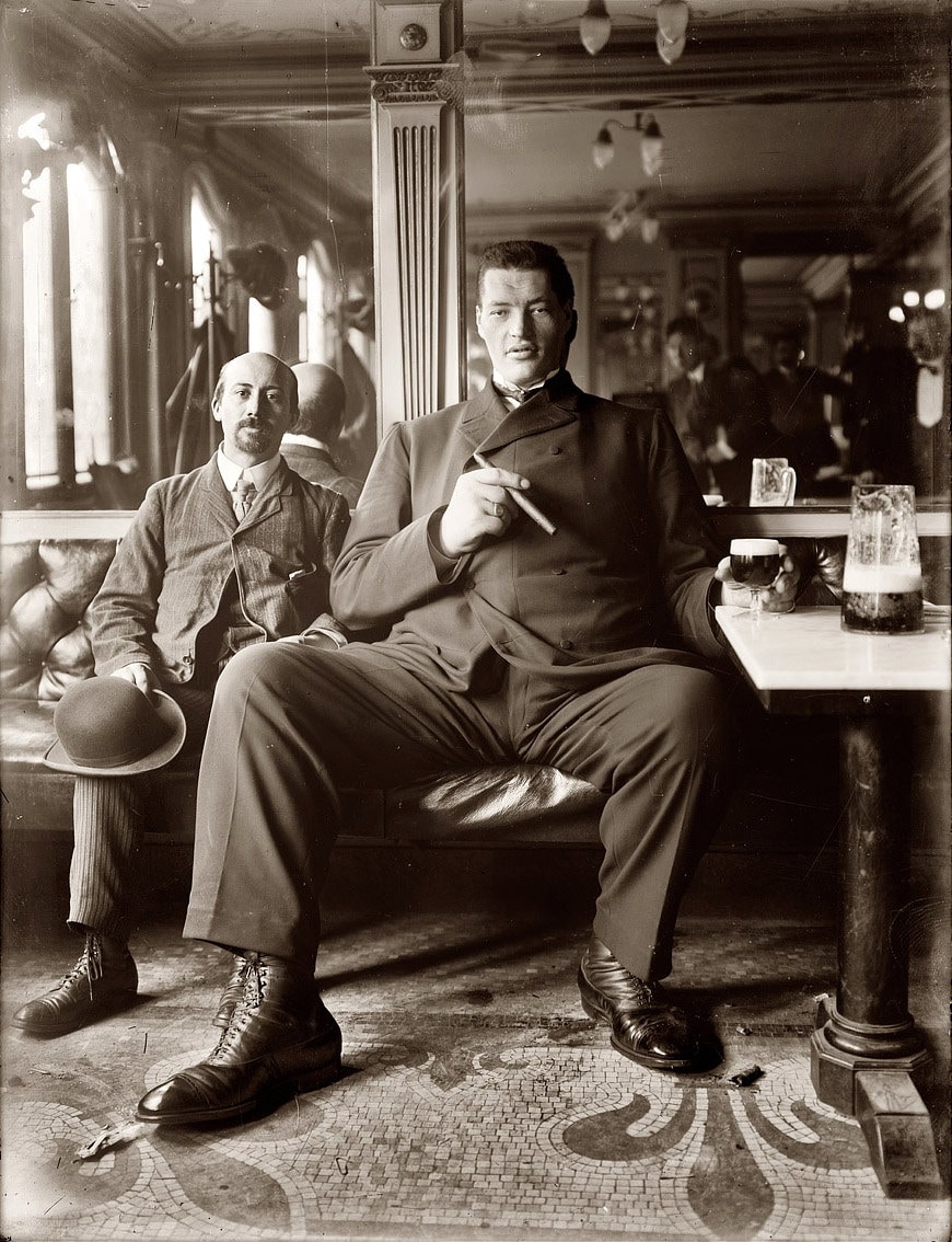 Vintage Photo Men Dudes Smoking Cigars Studio Portrait Antique Photo Print  5x7