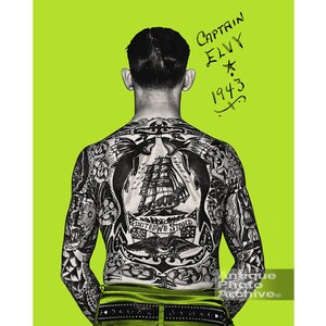 Vintage tattoo photo print poster gift tattoo artist pop art tattoo shop decor back piece tat sailor cool retro wall decor
