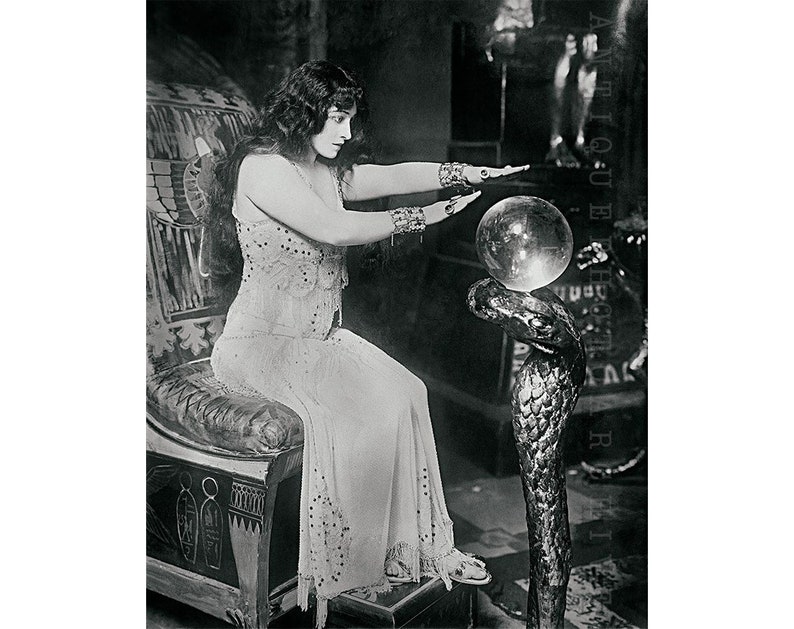 Vintage Photo Fortune Teller Print Crystal Ball Gypsy Art Etsy