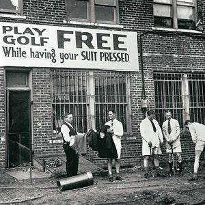 Vintage golf photo print gift golfer wall decor poster sports men funny fathers day for him black and white old picture humor art laundry