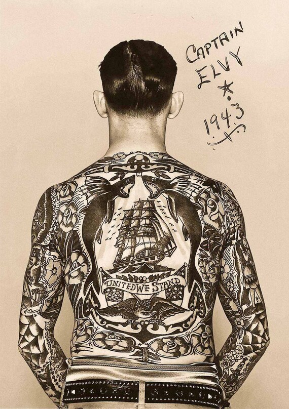 Tattoo Art Print Vintage Photo Tattooed Man Gift Artist Sailor Etsy Tattoo Art Print Vintage Photo Tattooed Man Gift Artist Sailor Etsy