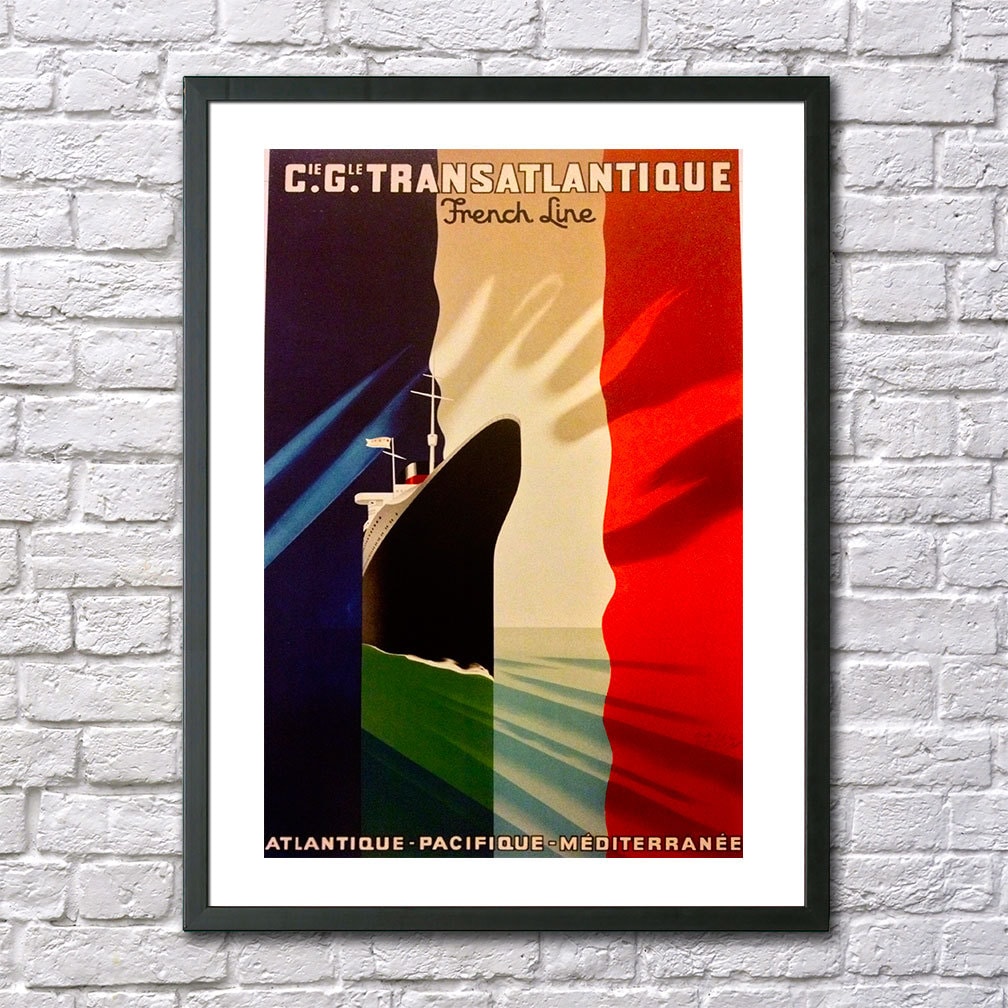 Affiche ancienne – France - Compagnie générale transatlantique, French Line – Galerie 1 2 3