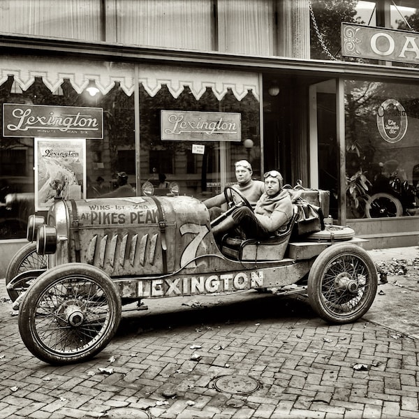 Vintage race car photo print poster antique auto racing fan gift black and white photography wall decor art 1920s gift for him dad father