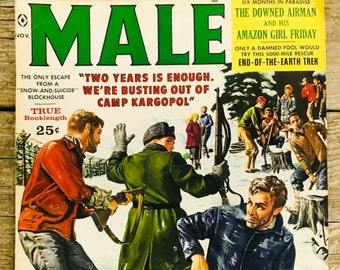 MALE Magazine Novembre 1959 vintage Men’s Adventure Periodical Illustrated Cover