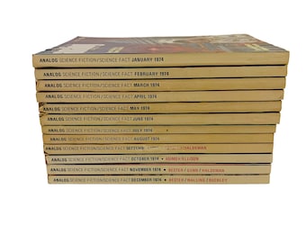1974 Analog Science Fact Science Fiction Magazine Complete 12 Issues