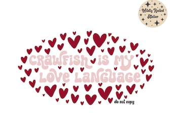 El cangrejo de río es mi idioma del amor Archivos PNG inspirados en el día de San Valentín de Luisiana